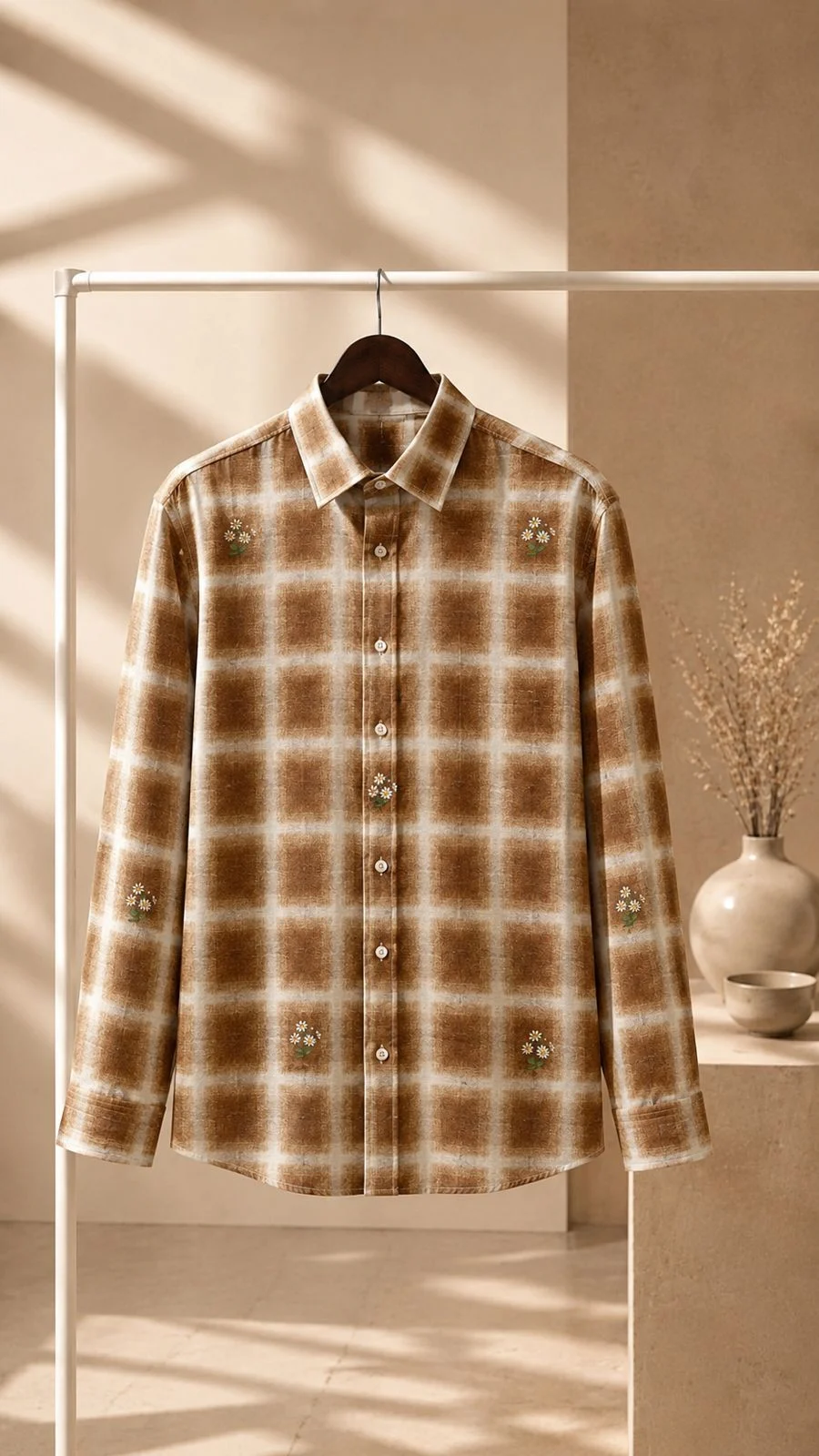 Sand Linen Camp Collar Shirt — styled look